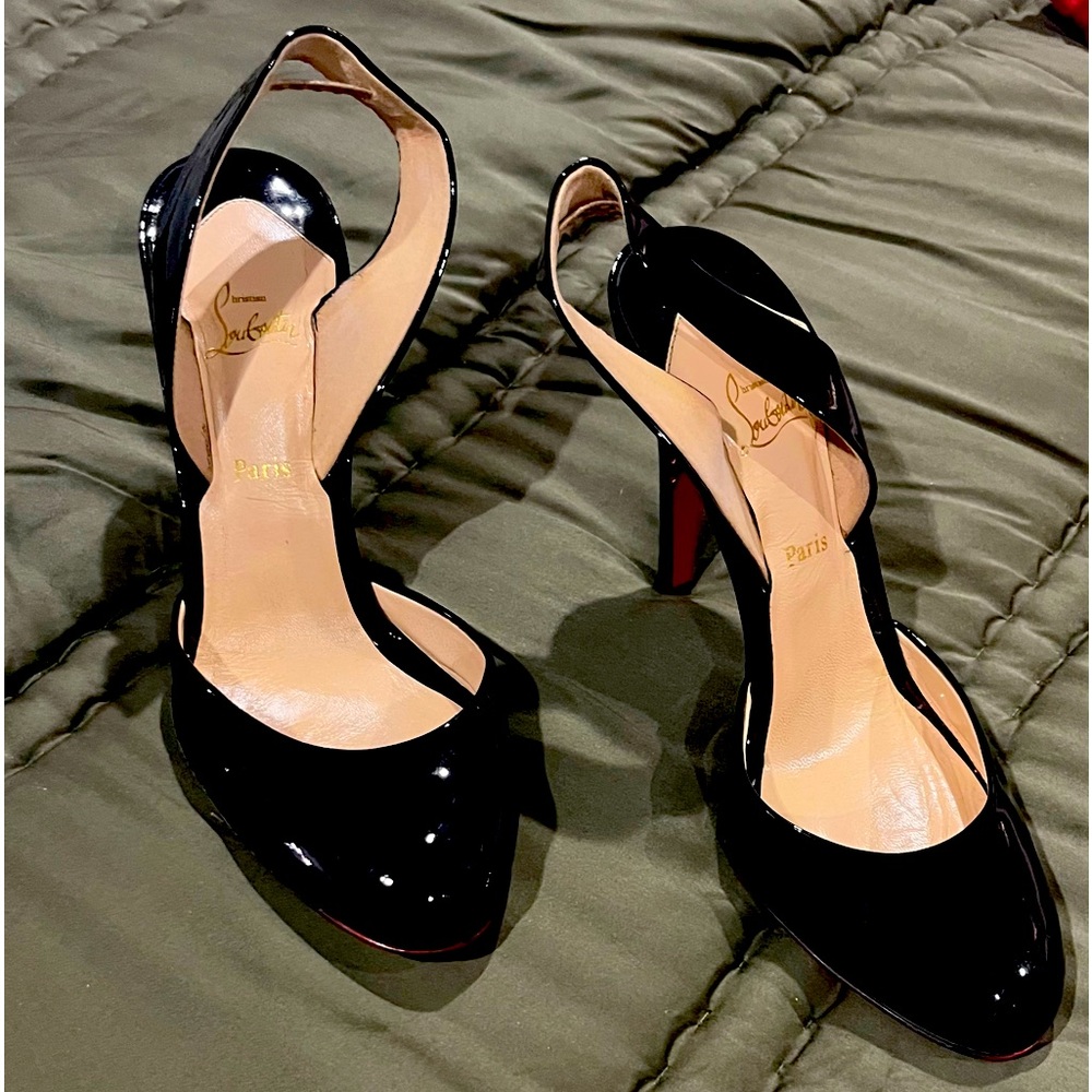 Authentic Christian Louboutin sling back 4” heels